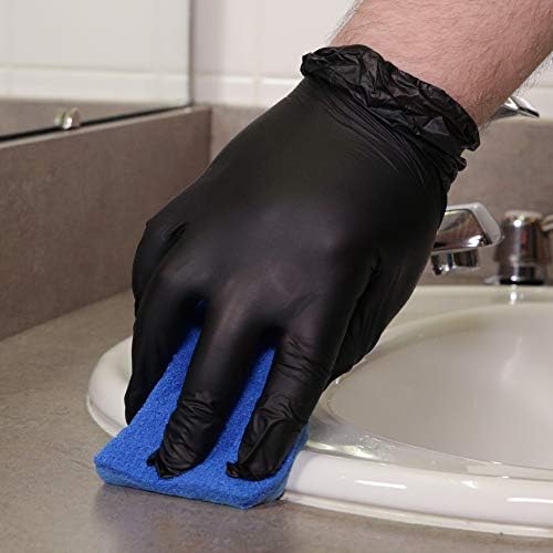 Gloveworks® by AMMEX Synthetic Vinyl Industrial Gloves - Black - 1 Case (100 Gloves x 10 Boxes)